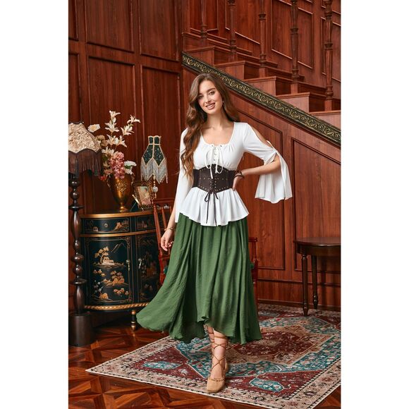 Belts For Women Red Renaissance Corset Waist Belt With Lace-up Front Gothic🙀 - Picture 4 of 5